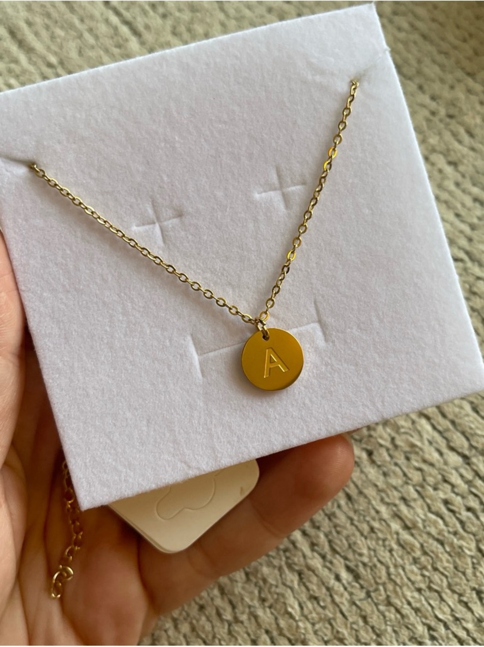 Gold Initial 'A' Disc Necklace - Women's Jewelry